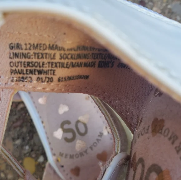 SO Paulene White Flower Dress Sandals Easter Girls 12 Kohls - Picture 8 of 8